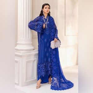 Elegant Blue Embroidered Dress